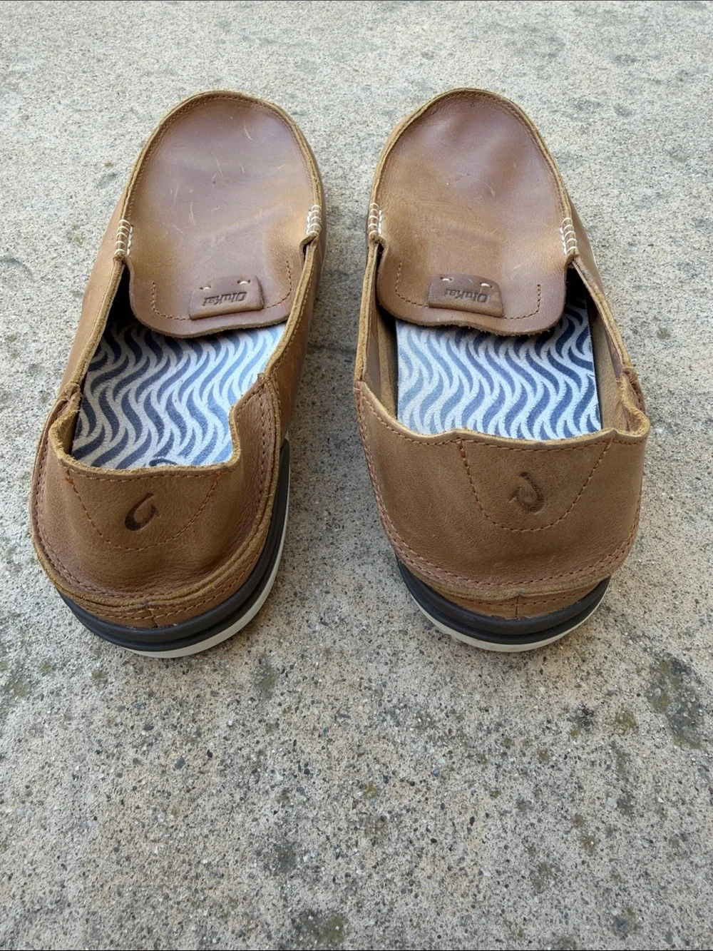 Olukai Kakaha Nia Tan Fox Leather Slip on Loafer Men's Size 13